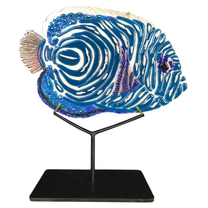 Статуэтка на подставке Blue Fish Синий Черный в Грозном | Loft Concept 