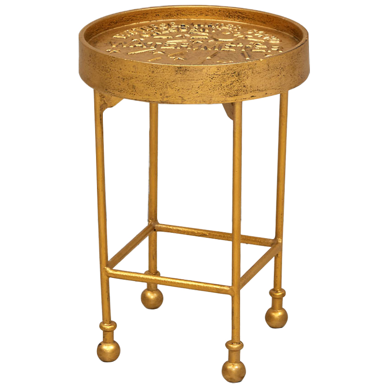 Приставной круглый столик Alain Gold Side Table Золотой Приставной круглый столик Alain Gold Side Table Золотой в Грозном | Loft Concept