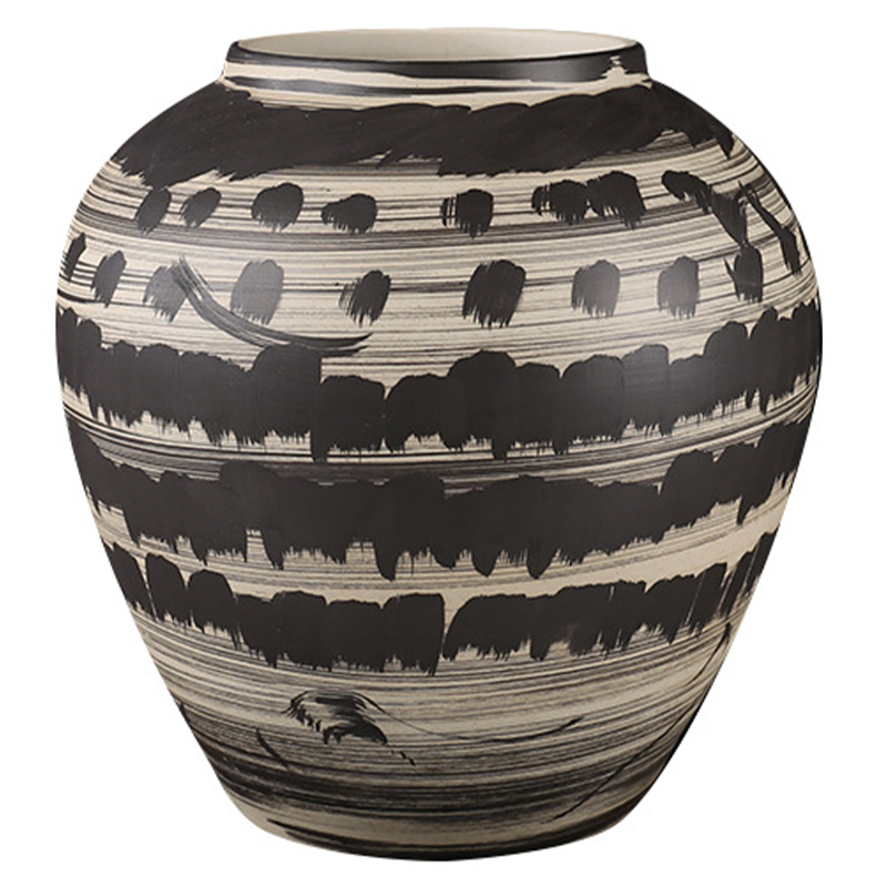 Ваза Kamaria Beige Black Vase Бежевый Черный Ваза Kamaria Beige Black Vase Бежевый Черный в Грозном | Loft Concept