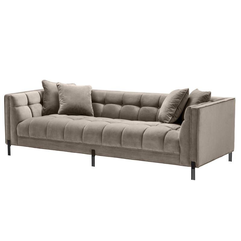 Диван Eichholtz Sofa Sienna greige Бежево-серый Темная бронза Диван Eichholtz Sofa Sienna greige Бежево-серый Темная бронза в Грозном | Loft Concept