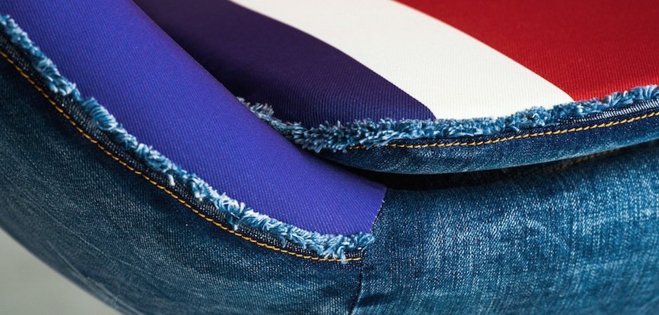 Кресло яйцо Egg Union Jack Denim Кресло яйцо Egg Union Jack Denim - Loft-Concept в Грозном