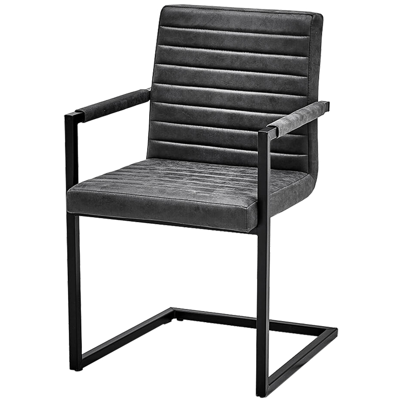Стул с подлокотниками Dalak Stool Grey Черный Серый Стул с подлокотниками Dalak Stool Grey Черный Серый в Грозном | Loft Concept