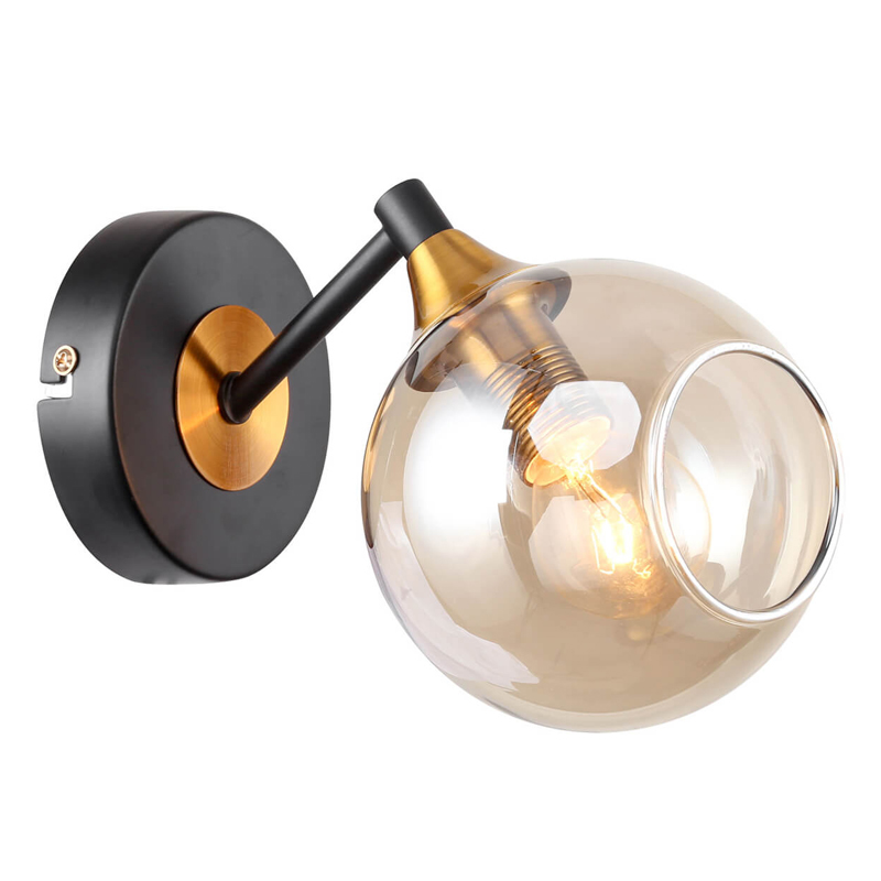 Бра Loft Globe Черный Латунь Янтарь (Amber) Бра Loft Globe Черный Латунь Янтарь (Amber) в Грозном | Loft Concept
