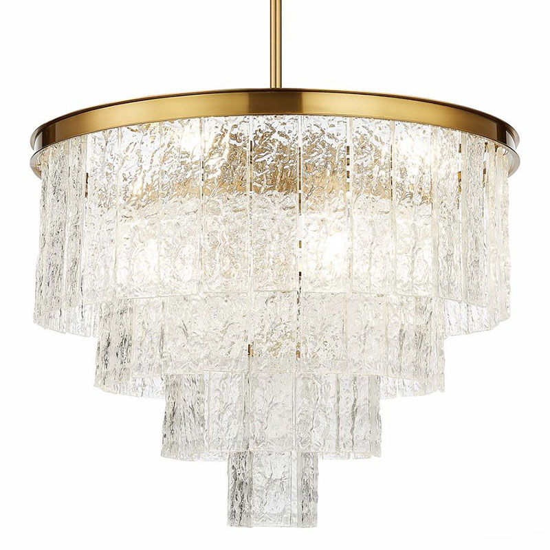 Люстра Renea Textured Glass Chandelier Brass D60 Латунь Прозрачное Стекло Люстра Renea Textured Glass Chandelier Brass D60 Латунь Прозрачное Стекло в Грозном | Loft Concept