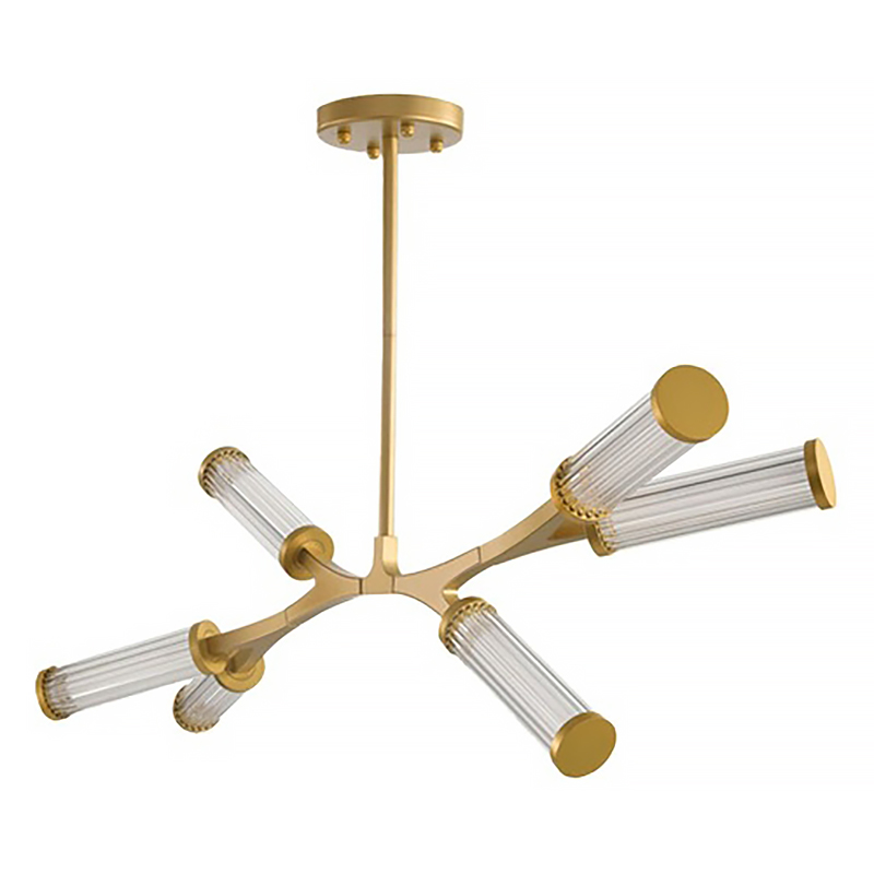 Люстра Cylinder Branches Chandelier Gold 6 Золотой Прозрачный Люстра Cylinder Branches Chandelier Gold 6 Золотой Прозрачный в Грозном | Loft Concept