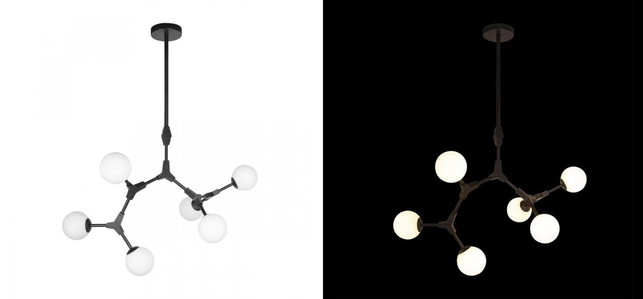 Люстра светодиодная CHERRY BOMB Черный цвет 6 плафонов - фото №1