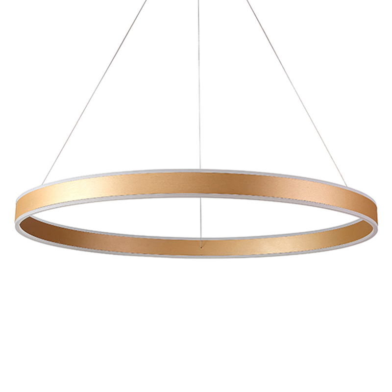 Люстра подвесная светодионая кольцевая золотого цвета Ring Horizontal Золотой Белый в Грозном | Loft Concept 