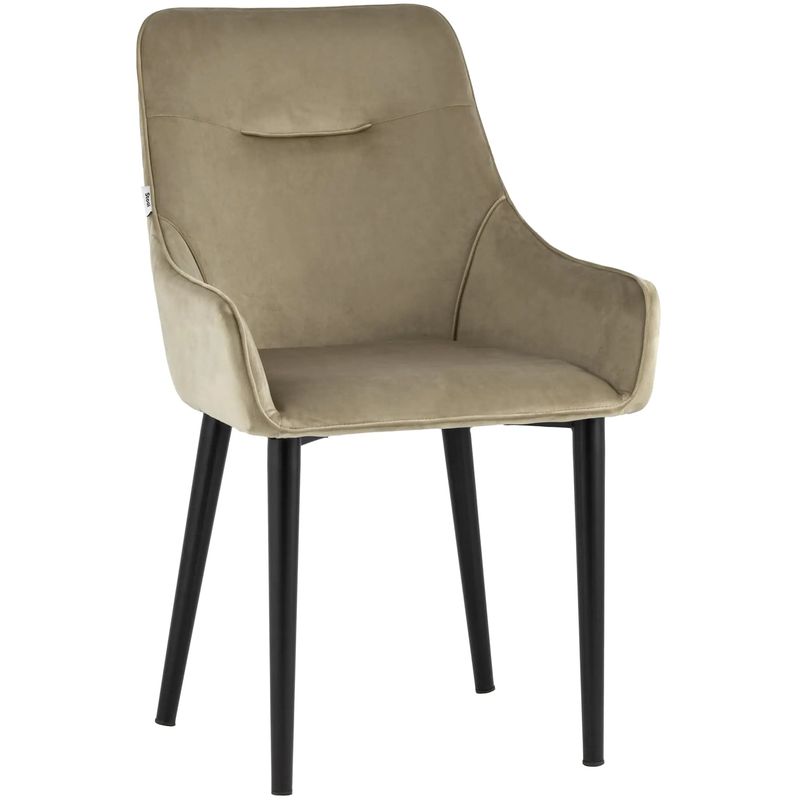 Стул Joan Chair Бежевый Велюр Капучино Бежево-серый Черный Стул Joan Chair Бежевый Велюр Капучино Бежево-серый Черный в Грозном | Loft Concept