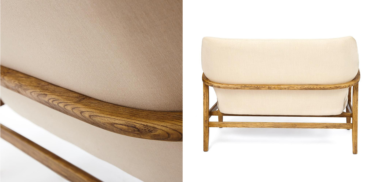 Диван с каркасом из массива дерева Makeshift sofa beige  - фото №1