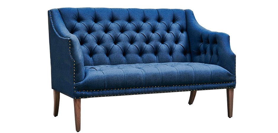 Диван Morton Capitone Sofa Диван синий лен Диван Morton Capitone Sofa Диван синий лен - Loft-Concept в Грозном