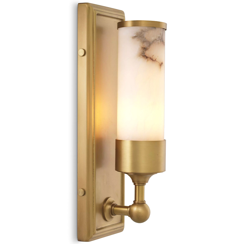 Бра Eichholtz Wall Lamp Valentine Alabaster Бежевый Белый Мрамор Bianco Латунь Бра Eichholtz Wall Lamp Valentine Alabaster Бежевый Белый Мрамор Bianco Латунь в Грозном | Loft Concept