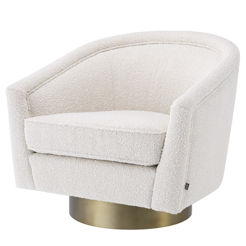 Кресло Eichholtz Swivel Chair Catene Boucle cream Кремовый матовое золото Кресло Eichholtz Swivel Chair Catene Boucle cream Кремовый матовое золото в Грозном | Loft Concept