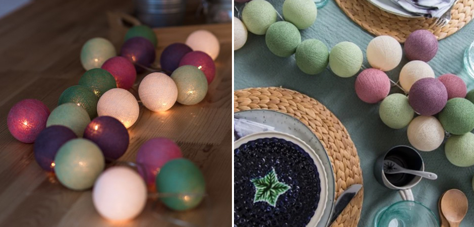 Гирлянда хлопковые фонарики Сotton Ball Forest Fruit - Loft-Concept в Грозном