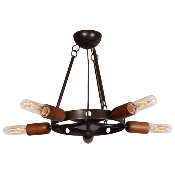 Люстра Loft Star Pendant 5 Ring Черный Коричневый Люстра Loft Star Pendant 5 Ring Черный Коричневый в Грозном | Loft Concept