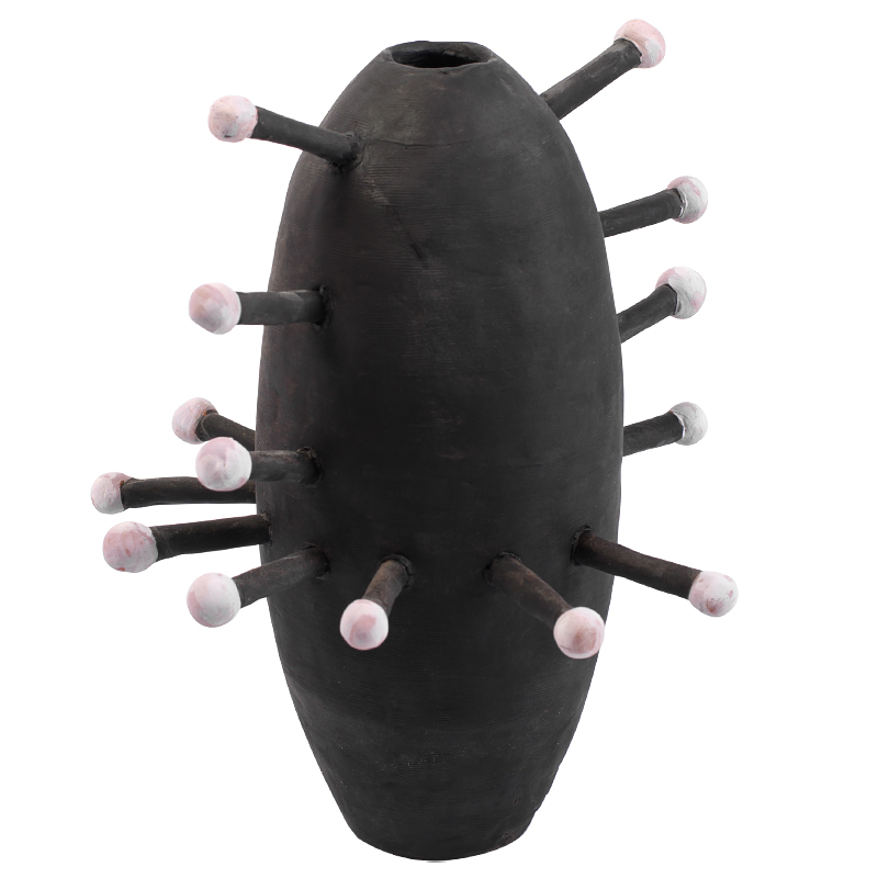 Ваза Kwanza Round Spikes Vase Черный Розовый Ваза Kwanza Round Spikes Vase Черный Розовый в Грозном | Loft Concept