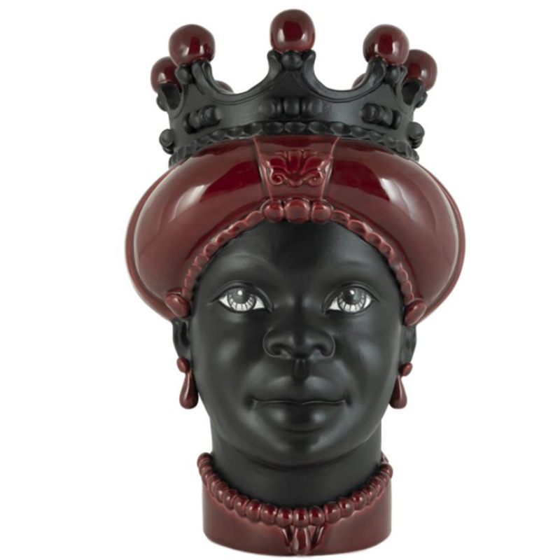 Ваза VASE MORO LADY CROWN DARK burgundy Бургундский красный Черный в Грозном | Loft Concept 