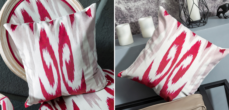 Декоративная подушка Ikat Pattern Красная - Loft-Concept в Грозном