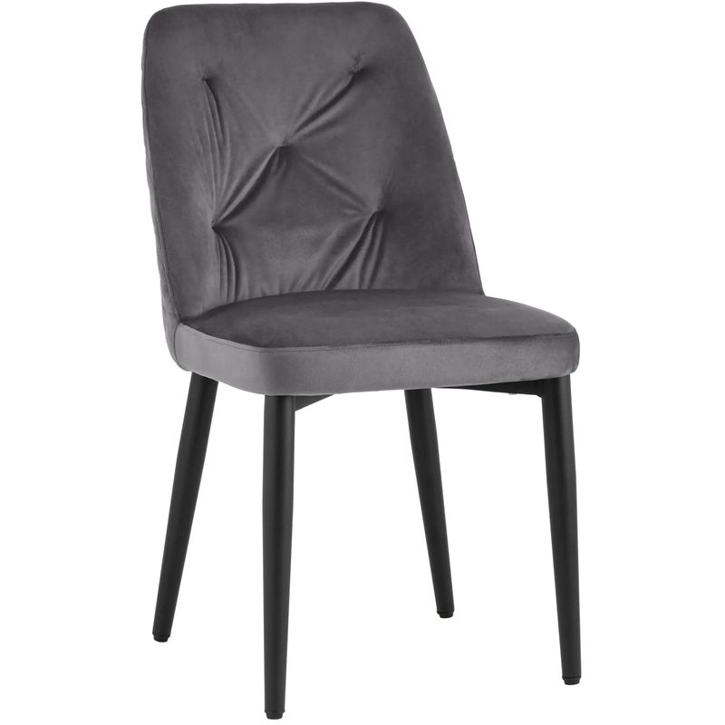 Стул Emma Chair Серый Велюр Серый Черный Стул Emma Chair Серый Велюр Серый Черный в Грозном | Loft Concept