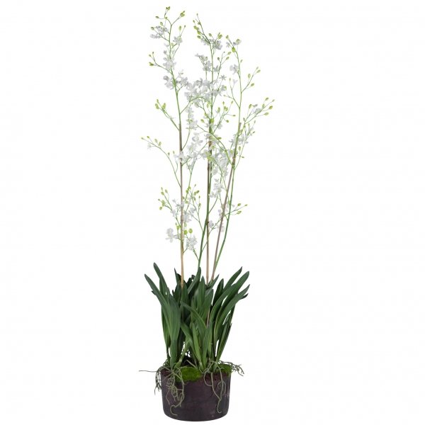 Декоративный искусственный цветок Tropical Flower Черный Зеленый Белый Декоративный искусственный цветок Tropical Flower Черный Зеленый Белый в Грозном | Loft Concept