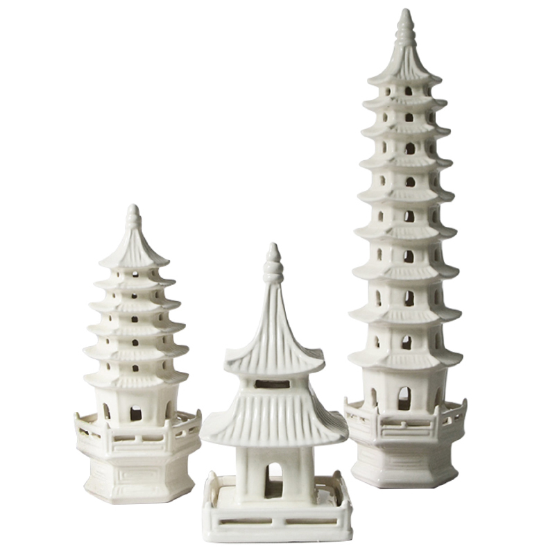 Комплект из 3-х статуэток Japanese Pagoda Комплект из 3-х статуэток Japanese Pagoda в Грозном | Loft Concept