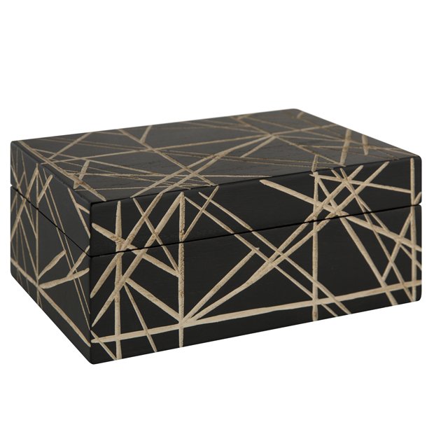 Шкатулка Gold Rays Mini Золотой Черный Шкатулка Gold Rays Mini Золотой Черный в Грозном | Loft Concept