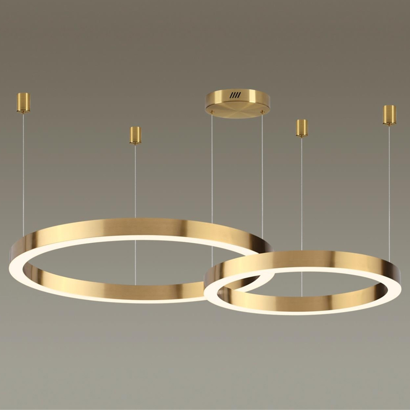 Люстра 2 Gold Ring Horizontal Золотой Люстра 2 Gold Ring Horizontal Золотой в Грозном | Loft Concept