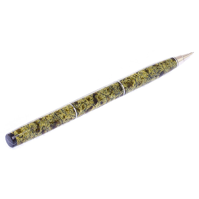 Ручка шариковая из натурального камня Змеевик Stone Pens Зеленый Серебряный Ручка шариковая из натурального камня Змеевик Stone Pens Зеленый Серебряный в Грозном | Loft Concept