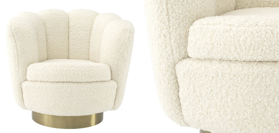 Кресло Eichholtz Swivel Chair Mirage cream Кресло Eichholtz Swivel Chair Mirage cream - Loft-Concept в Грозном