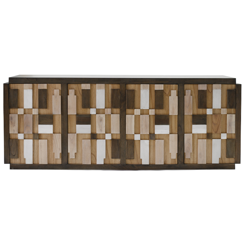 Комод Kelly Wearstler Geometric Коричневый Древесина Белый Комод Kelly Wearstler Geometric Коричневый Древесина Белый в Грозном | Loft Concept