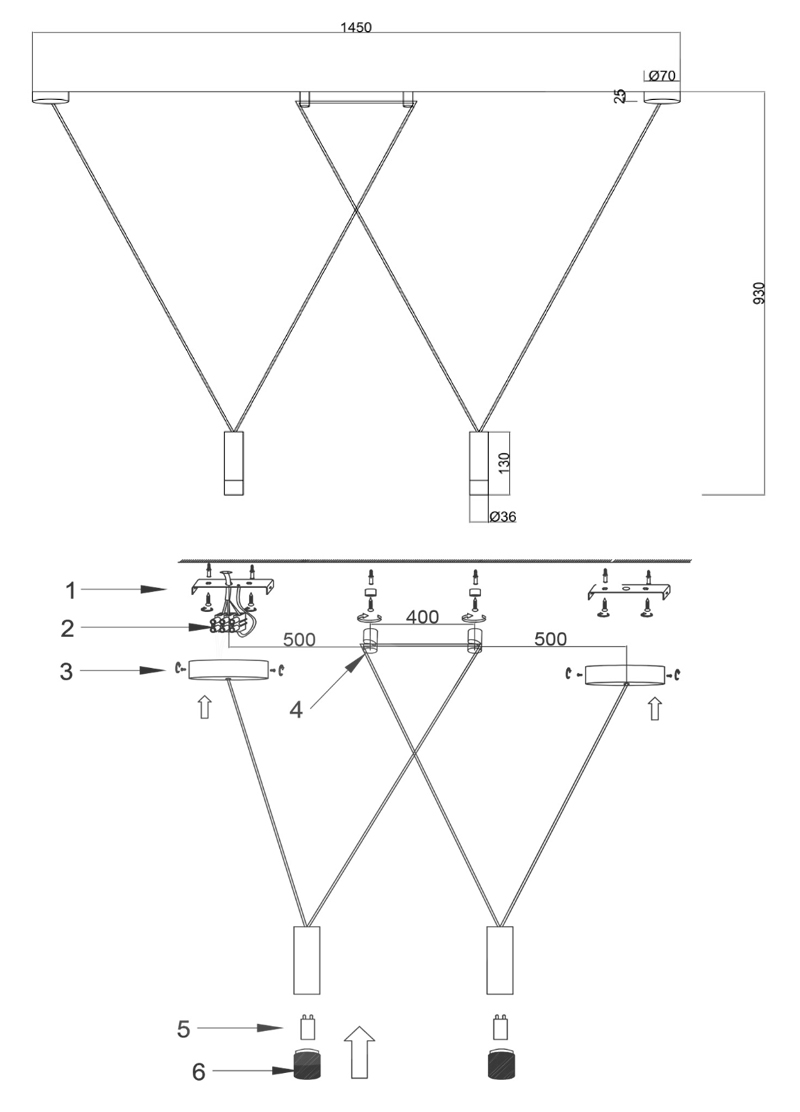 Wireflow LED White Suspension lam 2 патрона Wireflow LED White Suspension lam 2 патрона в Грозном