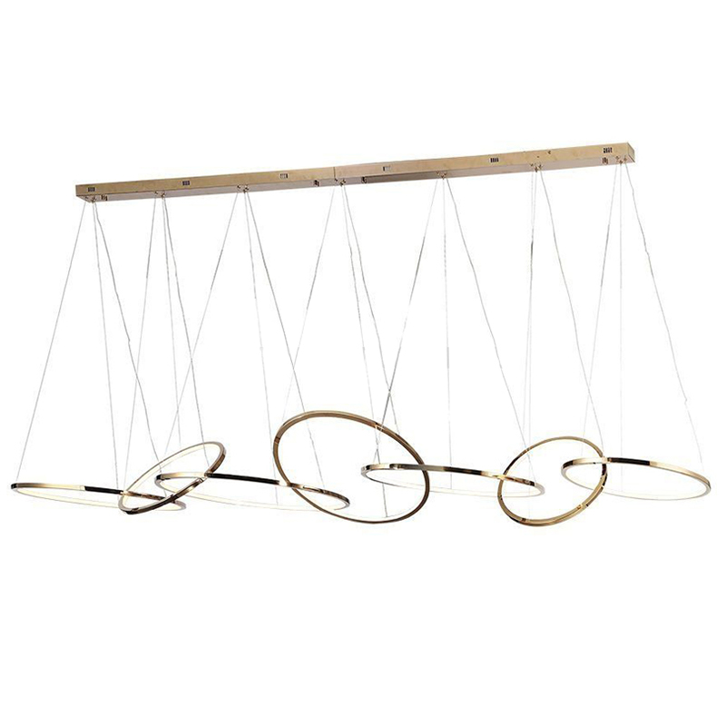 Люстра Ring Connection Horizontal Chandelier Gold Золотой Люстра Ring Connection Horizontal Chandelier Gold Золотой в Грозном | Loft Concept