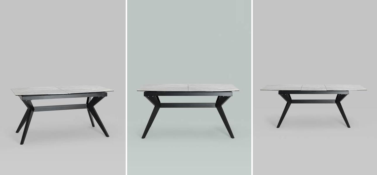 Обеденный стол Akseldor Ceramics столешница серый мрамор - фото