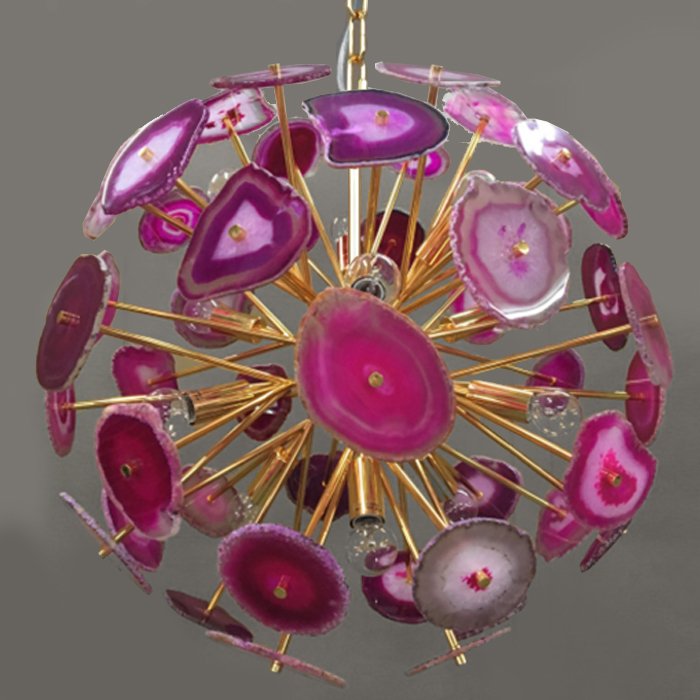 Люстра Agate Burst Chandelier Lilac Золотой Сиреневый Люстра Agate Burst Chandelier Lilac Золотой Сиреневый в Грозном | Loft Concept