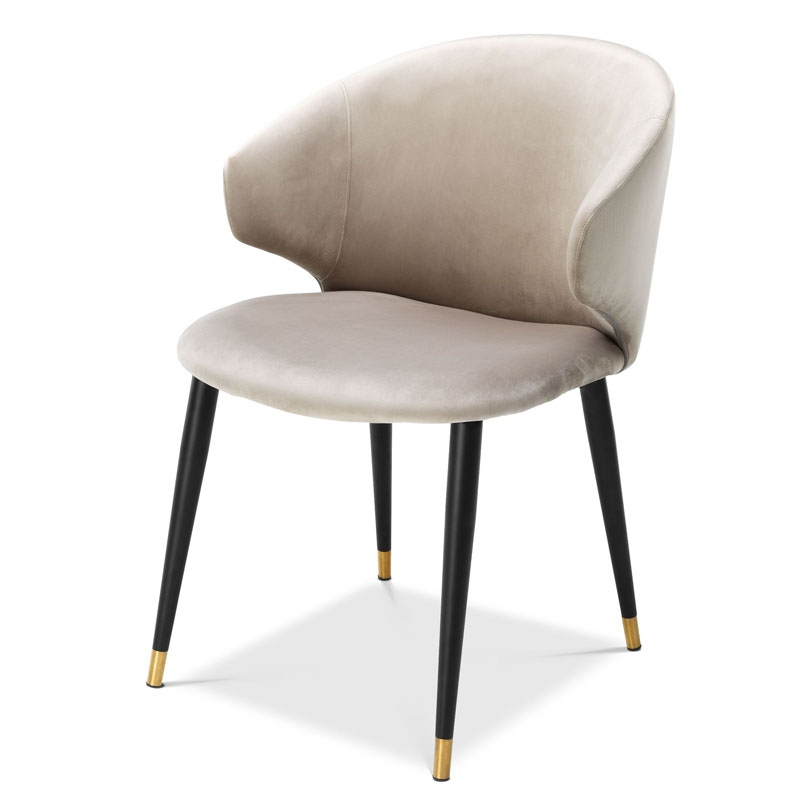 Стул Eichholtz DINING CHAIR VOLANTE beige Бежевый Черный Золотой Стул Eichholtz DINING CHAIR VOLANTE beige Бежевый Черный Золотой в Грозном | Loft Concept