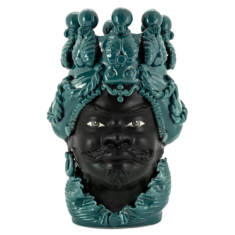 Ваза VASE MORO BIG MAN SIMPLY MAT dark turquoise Черный Бирюзовый Ваза VASE MORO BIG MAN SIMPLY MAT dark turquoise Черный Бирюзовый в Грозном | Loft Concept