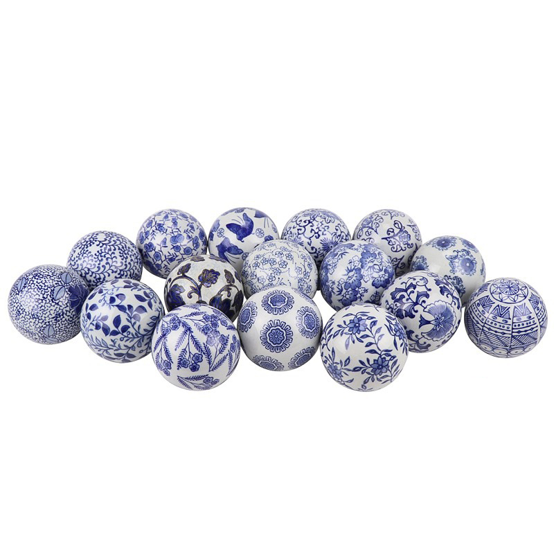 Статуэтка Oriental Blue & White Pattern Ball Белый Синий в Грозном | Loft Concept 