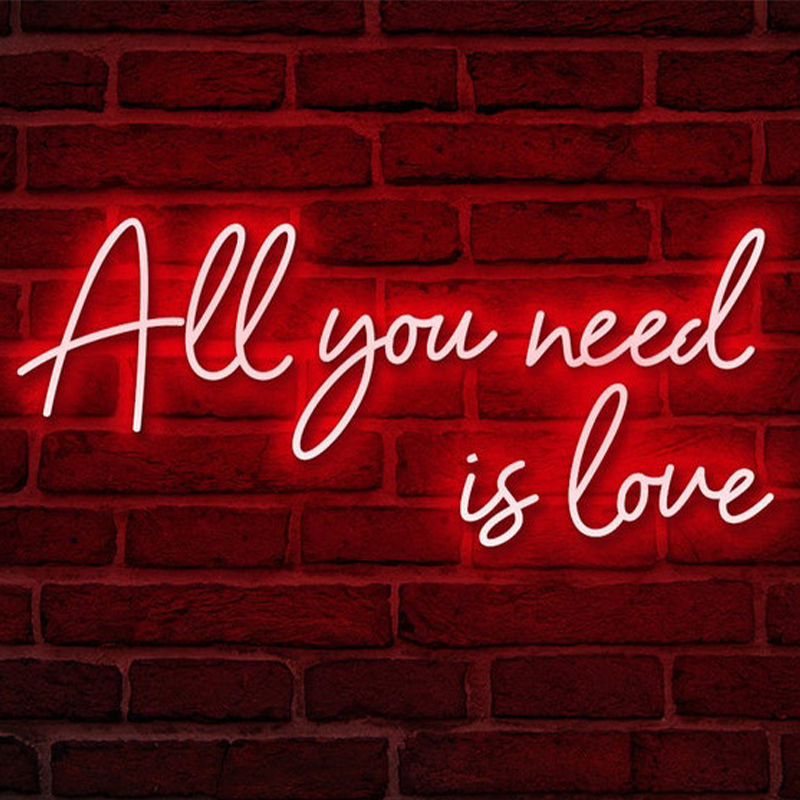 Неоновая настенная лампа All You Need is Love Neon Wall Lamp Красный Прозрачный Красный Неоновая настенная лампа All You Need is Love Neon Wall Lamp Красный Прозрачный Красный в Грозном | Loft Concept