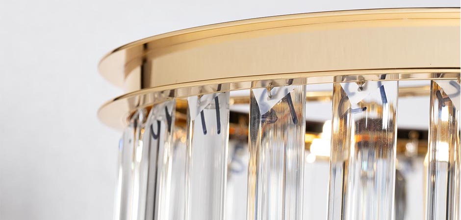Люстра Retro FROZEN GLASS gold 3 lamp Люстра Retro FROZEN GLASS gold 3 lamp - Loft-Concept в Грозном
