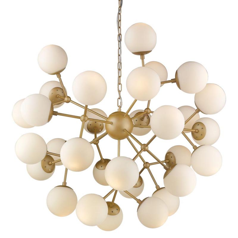 Люстра Berries Chandelier white matt 90 Золотой Белое матовое стекло Люстра Berries Chandelier white matt 90 Золотой Белое матовое стекло в Грозном | Loft Concept