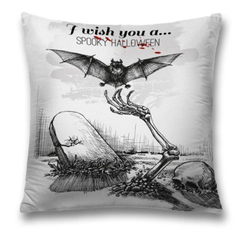 Подушка Spooky Halloween Черный Белый Подушка Spooky Halloween Черный Белый в Грозном | Loft Concept