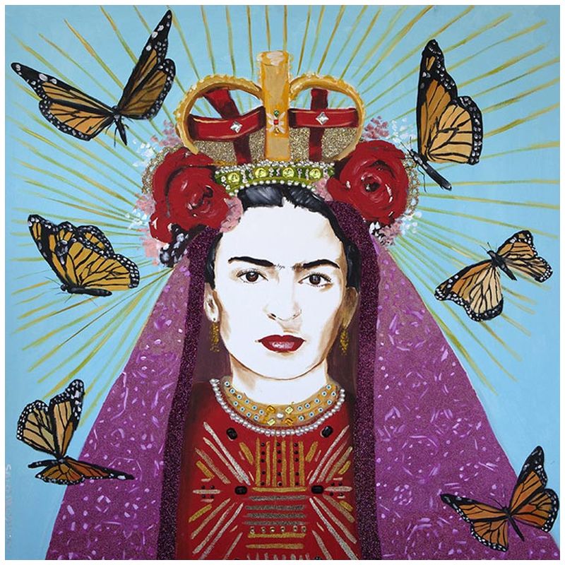 Картина Frida with roses on her head and butterflies Мульти Картина Frida with roses on her head and butterflies Мульти в Грозном | Loft Concept
