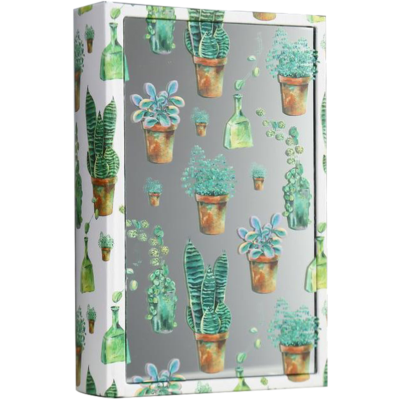 Шкатулка-книга Succulents Mirror Book Box Белый Зеленый Коричневый Шкатулка-книга Succulents Mirror Book Box Белый Зеленый Коричневый в Грозном | Loft Concept