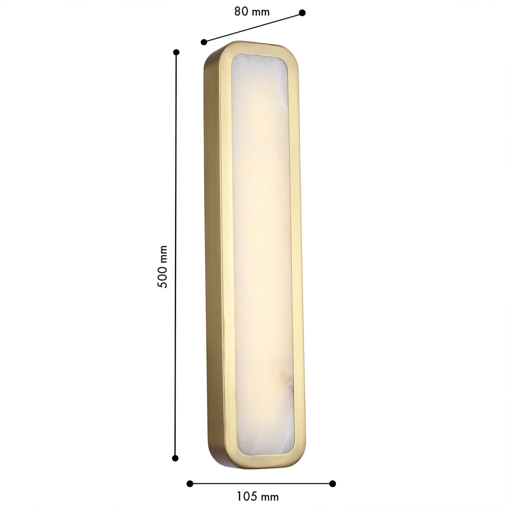 Бра в металлическом корпусе с рассеивателем из бежевого алебастра Cryptocrystalline Stone в Грозном