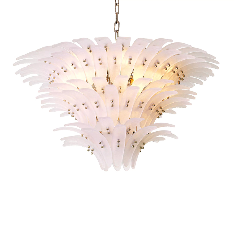Люстра Philipp Plein Chandelier Bel Air L Белая Белое матовое стекло Хром Люстра Philipp Plein Chandelier Bel Air L Белая Белое матовое стекло Хром в Грозном | Loft Concept