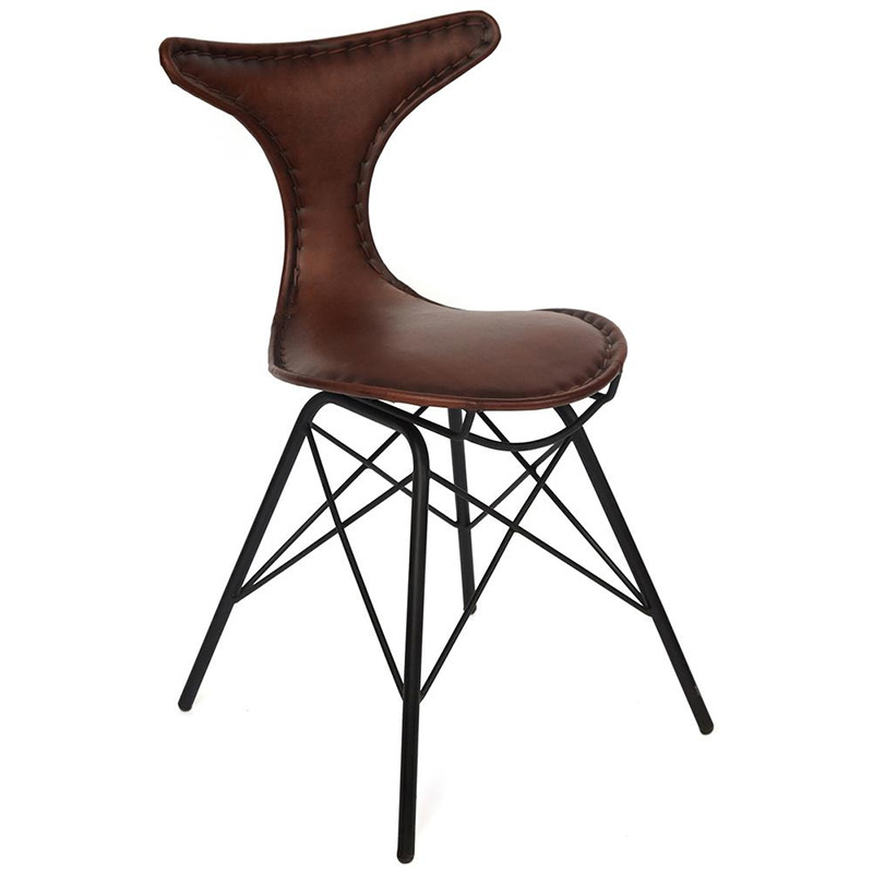 Стул Buffalo Leather Industrial Chair Коричневый Черный Стул Buffalo Leather Industrial Chair Коричневый Черный в Грозном | Loft Concept