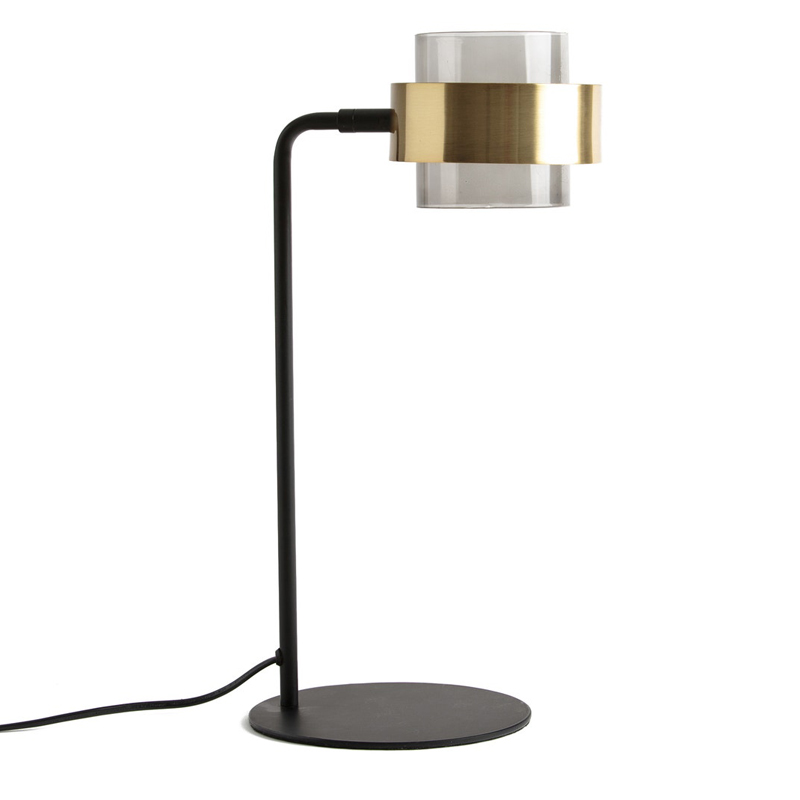 Настольная лампа Truvor Table Lamp Стекло Смок Латунь Черный Настольная лампа Truvor Table Lamp Стекло Смок Латунь Черный в Грозном | Loft Concept
