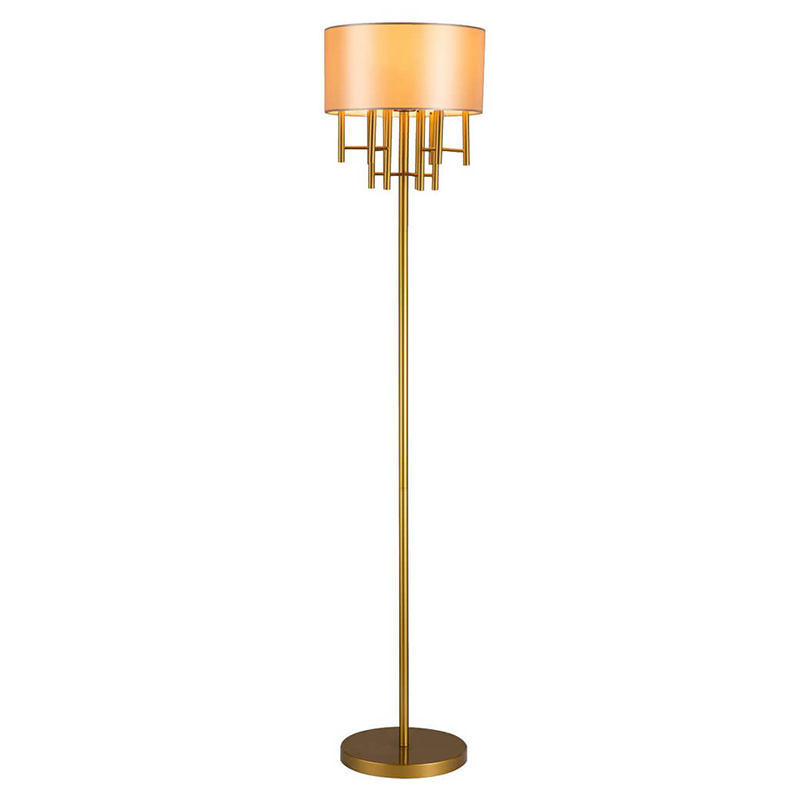 Торшер Oswell Lampshade Floor Lamp Латунь Бежевый Торшер Oswell Lampshade Floor Lamp Латунь Бежевый в Грозном | Loft Concept