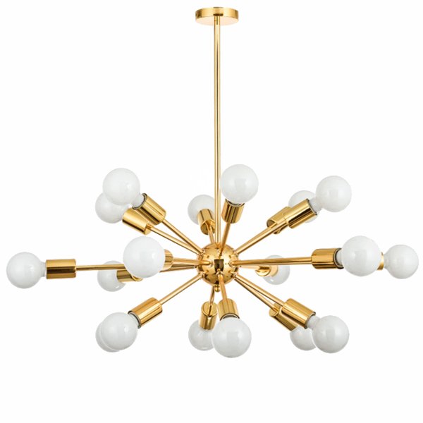 Люстра Sputnik Gold Chandelier 18 Глянцевое золото Люстра Sputnik Gold Chandelier 18 Глянцевое золото в Грозном | Loft Concept