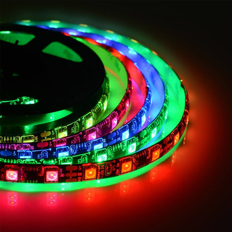Комплект цифровой светодиодной ленты 14,4W/m 60Led/m 5050SMD разноцветный 2M Белый Комплект цифровой светодиодной ленты 14,4W/m 60Led/m 5050SMD разноцветный 2M Белый в Грозном | Loft Concept