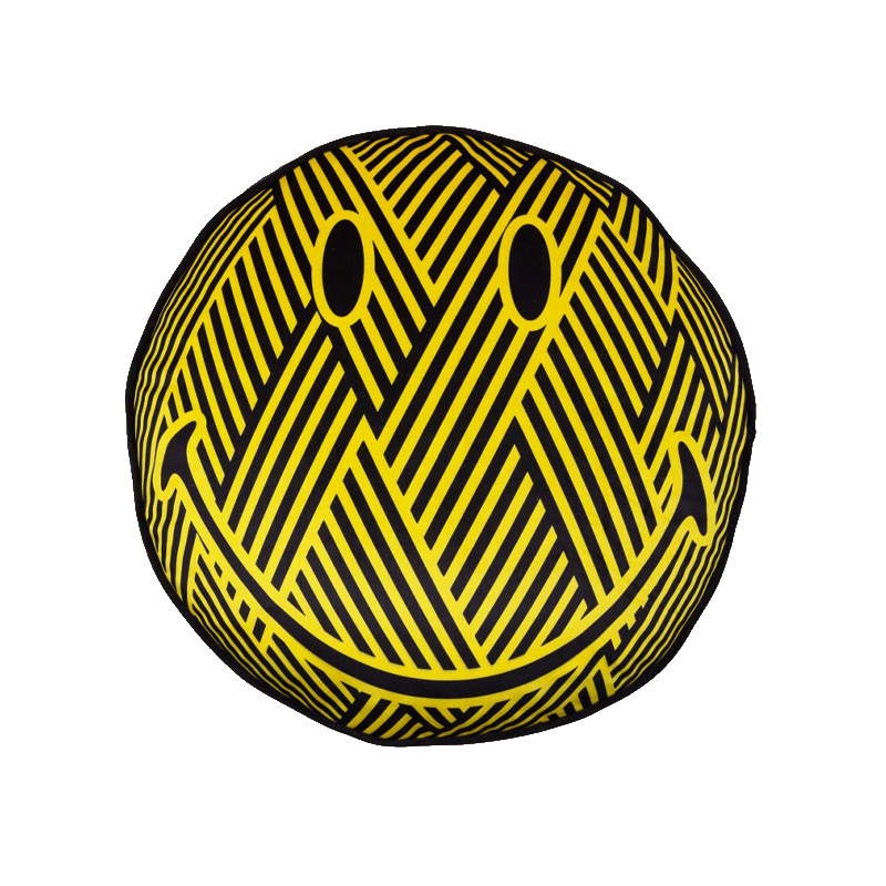 Подушка Zig-Zag Cushion Smiley Желтый Черный в Грозном | Loft Concept 